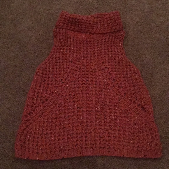 bishop + young Tops - Orange turtle neck sleeveless sweater